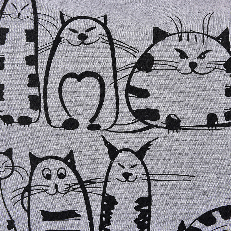 1pc Cat Shopping Tote Bag Big Canvas Handbag Shoulder Crossbody Bag Portable  Kw