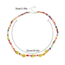 Boho Women Smile Face Choker Colorful Beads Chain Charm Necklace Jewelry GifFT