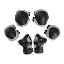 6 Pcs Kid Child Roller Skating Bicycle Knee Wrist Guard Elbow Pad Gray