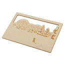 Creative Cat Seeing Snow Theme DIY Wooden Postcard Greeting Memorial Card