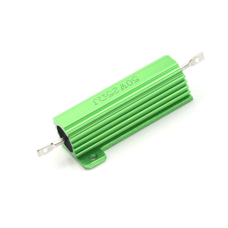 Aluminum Case 50W 25 Ohm Chassis Mounted Wirewound Resistor Green 3c