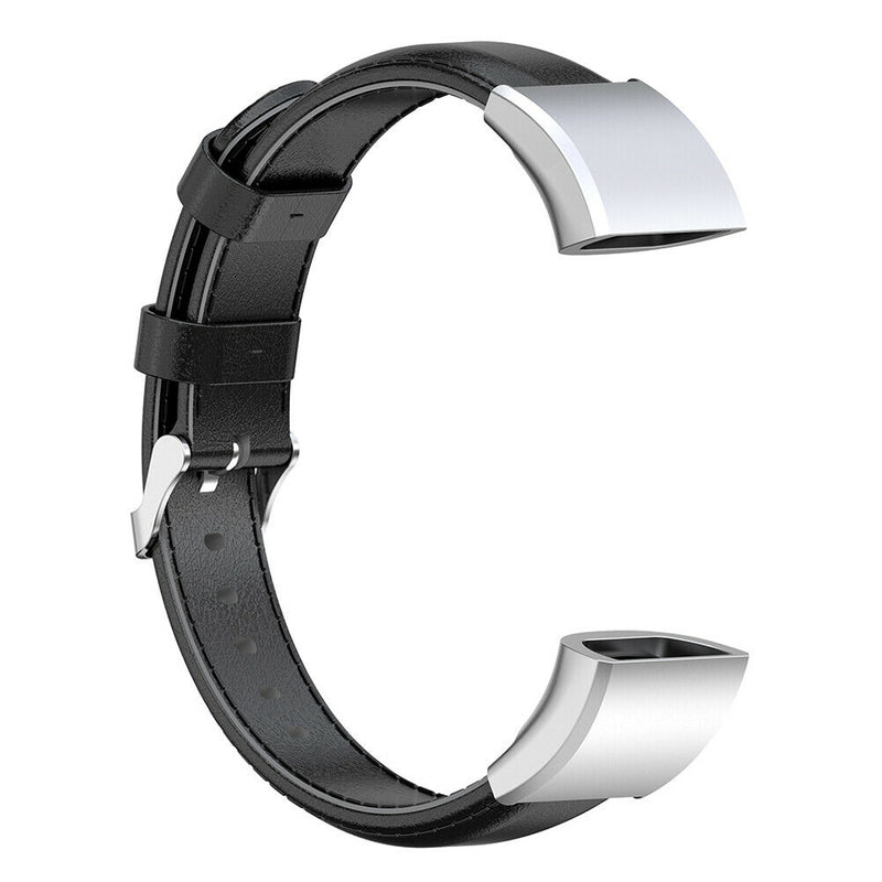 Leather Watchband Strap w/Buckle for Huawei Band 4 Pro TER-B29S (Black) A