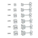 6Pairs/lot Fashion Women Zircon Mini Small Ear Stud Earrings Simple Jewelry