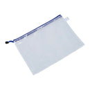 12 Pcs White Plastic Zipper Pen File Document Bags Folders Pockets R6I9