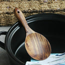 Teak Wood Spoon Natural Solid Wood Rice Spoon Wooden Rice Paddle Big Potato F8B1
