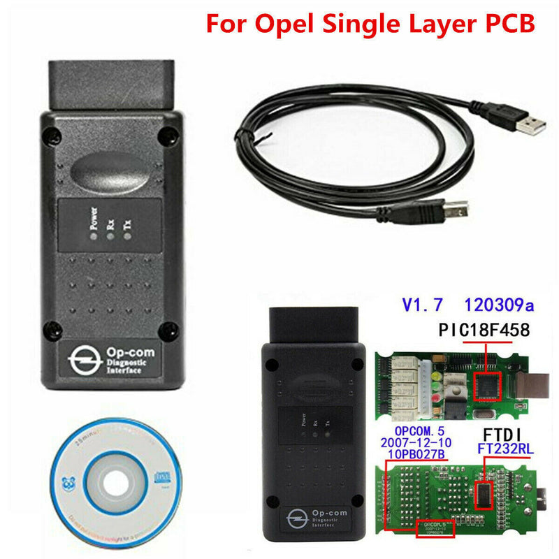 OP-Com Firmware V1.7 2014V PIC18F458 Can OBD Adapter For Opel Single Layer PC Cy
