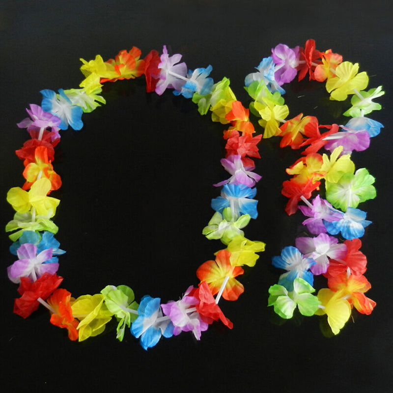 4 pcs/set Hawaiian Tropical Hula Luau Grass Dance Head Neck Wrist GarlandME