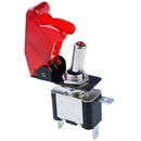 1Pc Red Illuminated LED Toggle Switch With Missile Style Flick Cover Car DasBSE