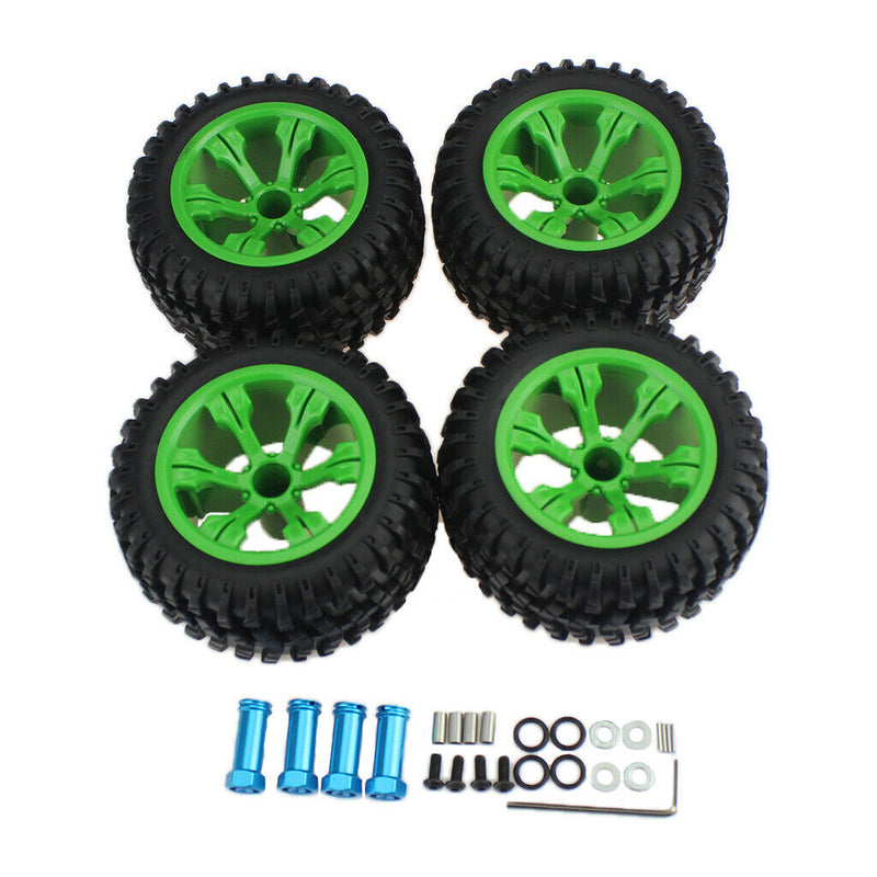 4PCS High Grip Tire & Hub Extension Adapter for WLtoys 144001 124019 RC Car