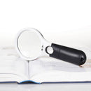 Handheld 45X Magnifying Reading Glass Lens Jewelry Loupe With 3 LED Light BDME