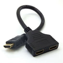 HDMI Male To Dual Twin HDMI Female 1 to 2 Way Splitter Adapter Cable For YNJ