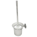 Chrome Round Wall Mounted Toilet Brush and Frosted Glass Toilet Brush Holde