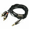 Black 3.5mm Male Jack to 2 RCA Male AUX Stereo Analog Audio Y Adapter Cable Cord