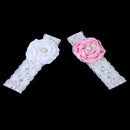 12pcs Kid Baby Girl Toddler Cute Chiffon Rose Flower Lace Hairband Headwear