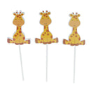 48pcs/Set Cute Cartoon Giraffe Cake Cupcake Topper Childrens Party Supplies