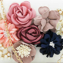Women Clutch Bag Floral Party Purse Wedding Evening Handbags, White