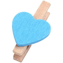 Love Heart Card Photo Clothespins Pegs Mini Wooden Clip 20pcs Blue M7M7