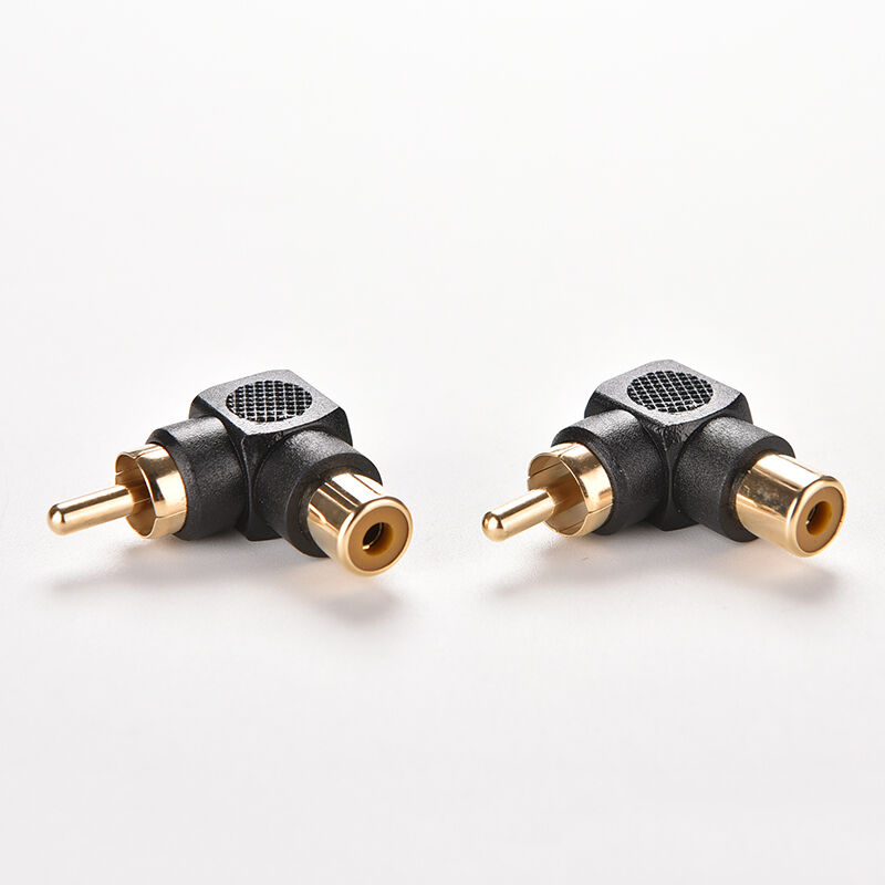 1PC RCA Male to Female M/F Connector Adapters Audio AV Plug 90 Right-angle