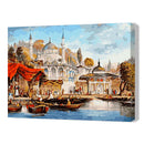 40x30cm Oil Painting By Numbers Ancient Harbor Boats DIY Drawing No Frame A