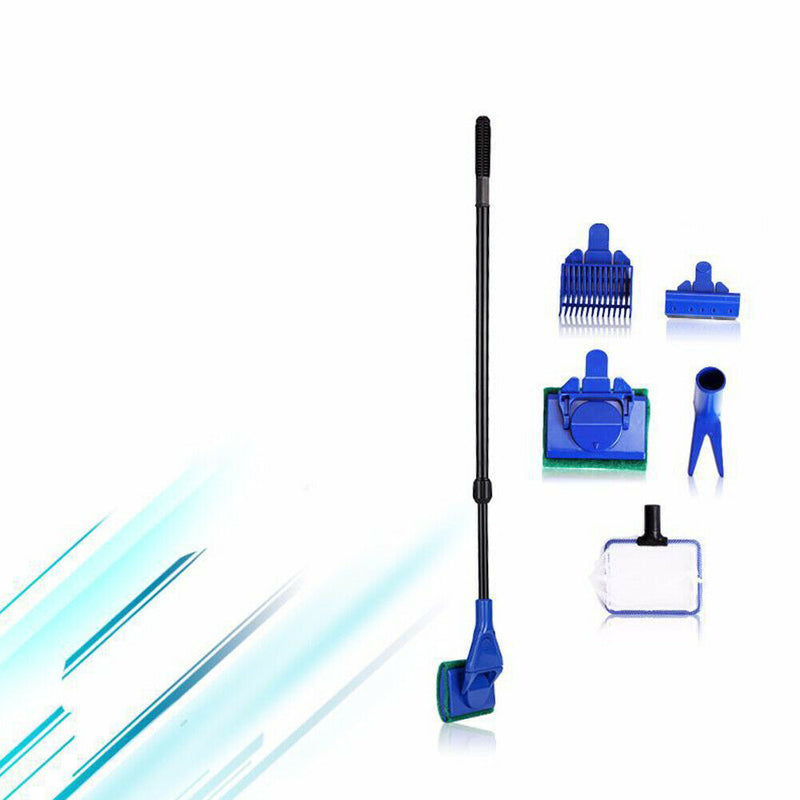 5PCS/Set Algae Scraper Gravel Cleaning Kit Complete Tank Aquarium Rake Fish Net