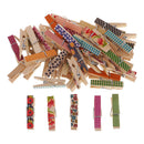 50 Patterned DIY Wood Photo Paper Pegs Clothespin XMAS Card Craft Clips