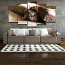 5 Panel  Wall Art Scenic Picture Paint Printed on Canvas Pet Cat