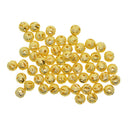 50x 8mm Hollow Filigree Solid Brass Round Spacer Loose Beads Jewelry Finding