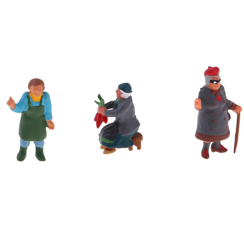 6pcs HO Scale People Miniatures for Sand Table Market Scenery Diorama Layout