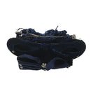 Navy Blue Velvet Bowk Barrette Hair Clip Snood Net for Women C8N3