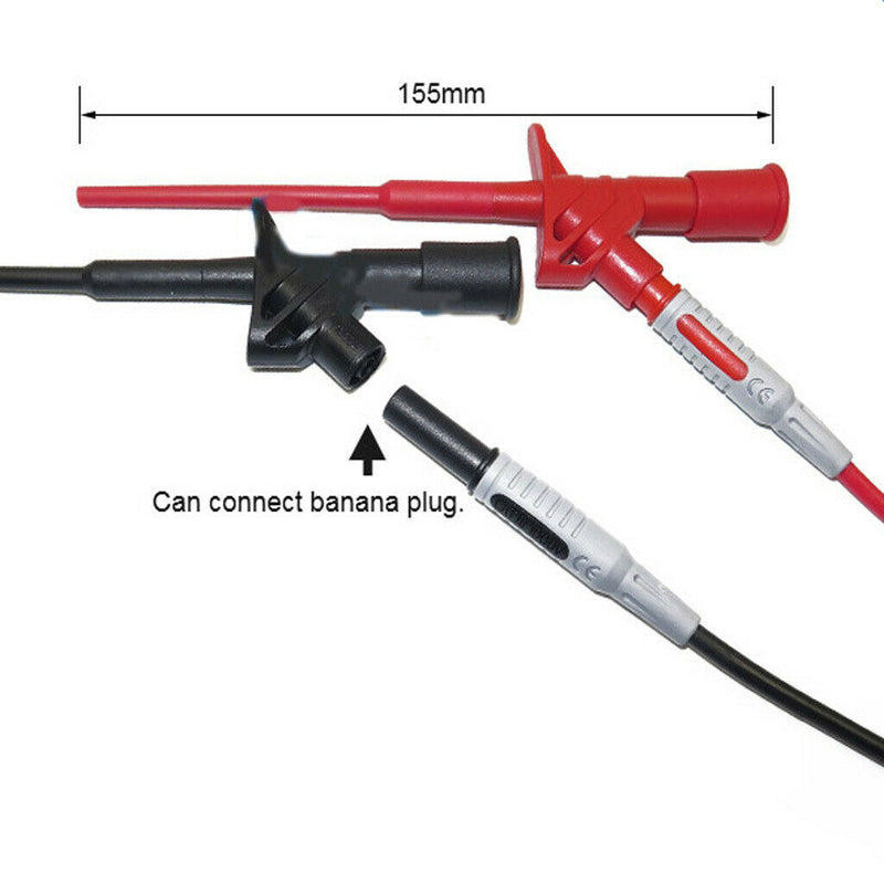 2 Pieces Banana Socket Connection Cable Heavy Insulation Piercing Probe Test