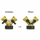2-Way Metal Y Connector Garden Connector Hose Splitter Valves Shut off I4H5
