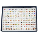 100Pairs Multiple Styles Stud Earrings Set with Organizer Box for Women Lady