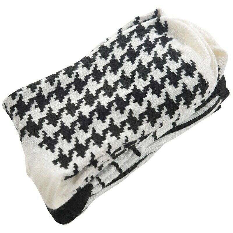Autumn Winter Women Men Unisex Cotton Retro Socks 3 Pairs/lot Black+White E7P8
