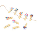 10Pcs/Set Rocket Spacecraft Wooden Clip Photo Clips with Hemp Rope BX