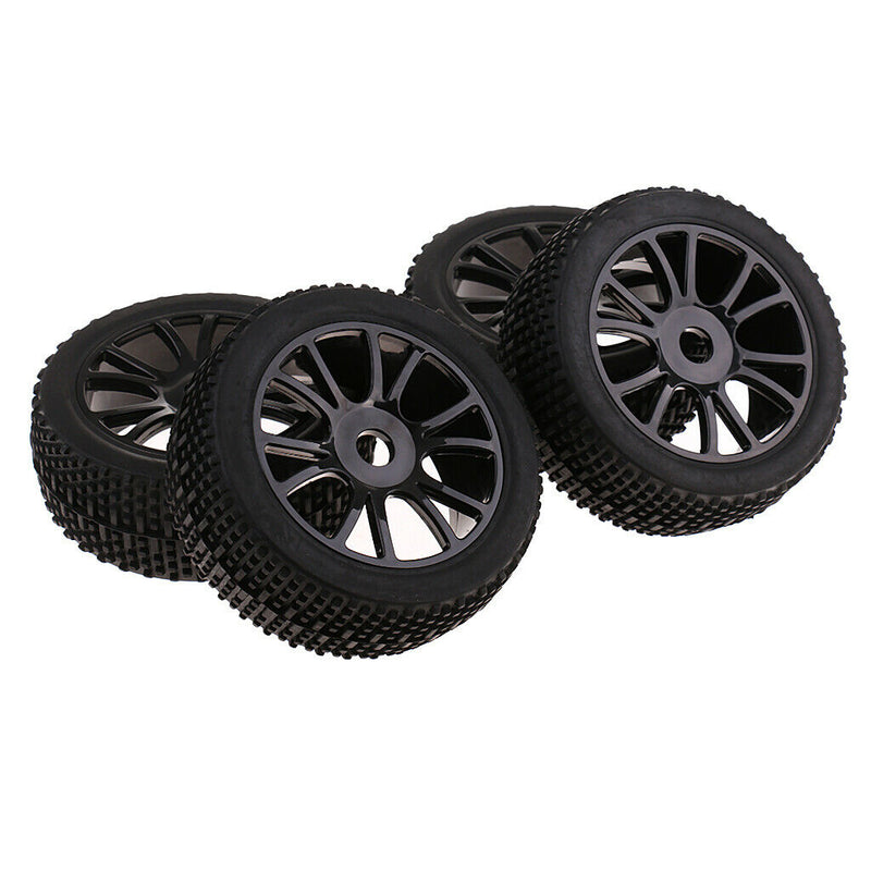 4 Pieces 17mm Hub Wheel Rim & Tyres for HSP HPI1:8  RC Car Buggy