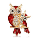 Bird Animal Rhinestone Brooch Badge Elegant Women Shirts Sweater Lapel Pins