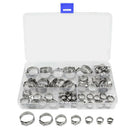 80 Pcs Single Ear Crimping Hose Clamp Single Ear Hose Clamps Double Ears Cl