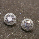 Newly Women's Crystal Rhinestone Zircon Inlaid Ear Stud Platinum Plated Earrings