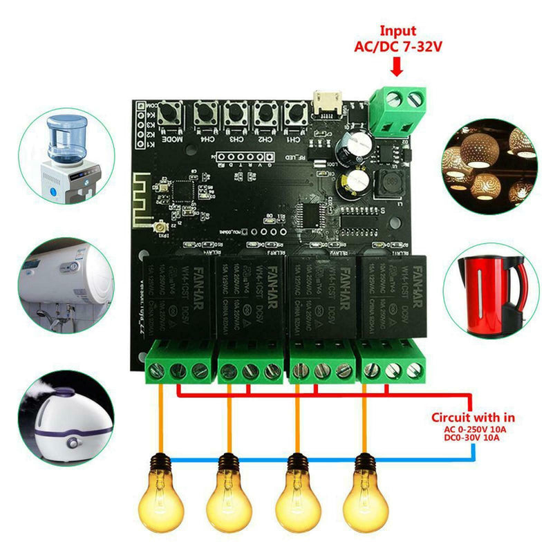 Relay Self-Locking Dimmer Switch for Smart Home Accessories Google Assistant