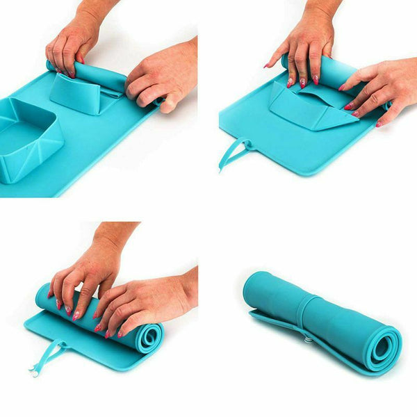 Travel Dog Bowl. Portable Double Roll Up Pet Bowls With Carry Case Collapsi