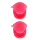 2 Pairs Silicone Pot Holder Oven Mitts Gloves Insulation Kitchen Gadgets