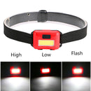 Cob Led Mini head light lamp Headlight 3 Modes Rainproof Head Torch Flashli M3N7