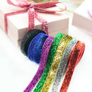 8 Colors 3/8 inch Wide 91cm Long Premium Glitter Velvet Sparkle Fabric Ribbon