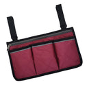 Universal Wheelchair Side Bag Pouch Storage Accessory Phone Holder Wine Red