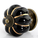 Ceramic Handle Pull Knobs Cabinet Pumpkin Door Cupboard Drawer Locker Black