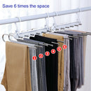 Non-Slip Multi 6 layer Hangers Blouse Coat Tops Trouser Holder Storage Rack UK