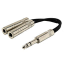 0.2m Long 6.35mm Male to Dual 6.5mm Female Audio Y Splitter Stereo Cable