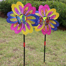 Butterfly Flower Windmill Colourful Wind Spinner Garden Yard Decor Kids ToyME