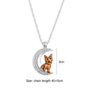 Crystal Moon Pendant Necklace Zircon Pet Dog Choker for Women Jewelry Gift
