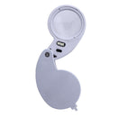 40x25mm Jewelry Jade Loupe Fold LED Pocket Magnifier Inspection gift box Di